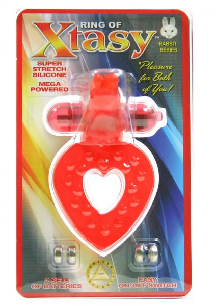 RING OF XTASY RABBIT SERIES RED SILICONE