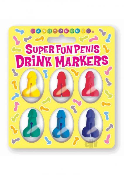 Cp Super Fun Penis Cocktail Markers 6pc