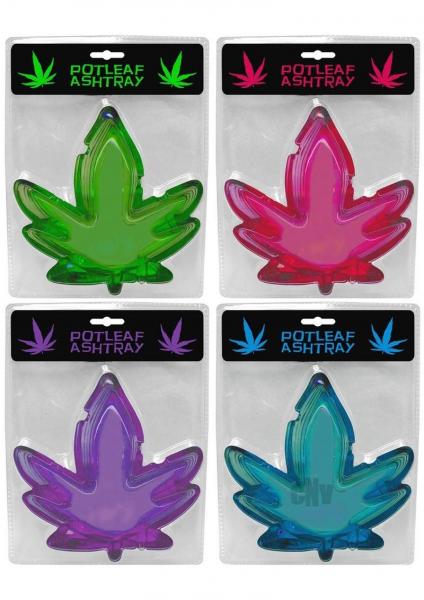 Pot Leaf Ashtray 4pk Assort