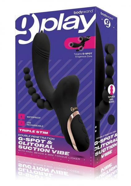 Bodywand G Play W/anal Beads Black