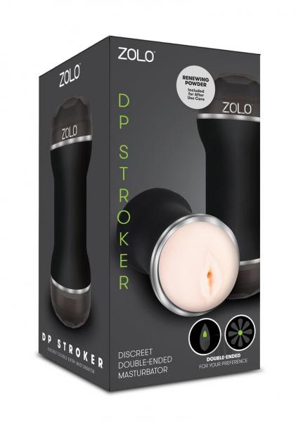 Zolo DP Stroker Double Ended Masturbator Beige