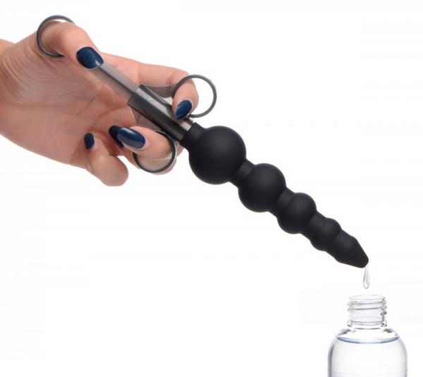 Silicone Graduated Beads Lubricant Launcher Black