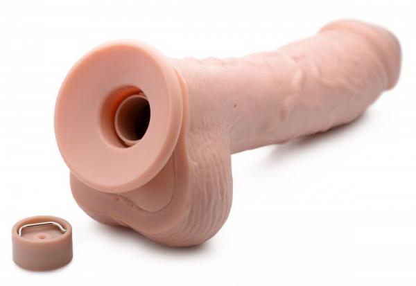 Loadz 8.5 Inches Vibrating Squirting Dildo With Remote Beige