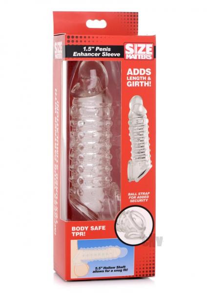 1.5 Inch Penis Enhancer Sleeve - Clear