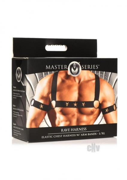 Ms Rave Chest Harness Lxl Blk/gld