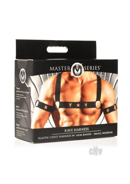 Ms Rave Chest Harness S/m Blk/gld