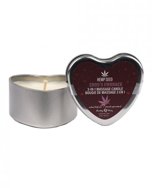 Earthly Body 2024 Valentines 3 In 1 Massage Heart Candle - 4 Oz Eros Embrace