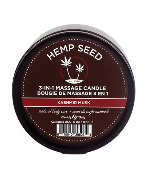 Earthly Body Suntouched Hemp Candle - 6 Oz Round Tin Kashmir Musk