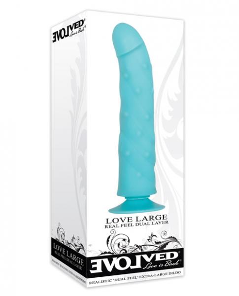 Love Large Real Feel Dual Layer Dildo Blue