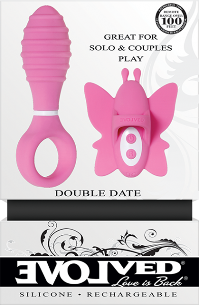 Evolved Double Date Couples Toy Vibrating Butt Plug Vibrating Butterfly Clit Stimulator10 Functions