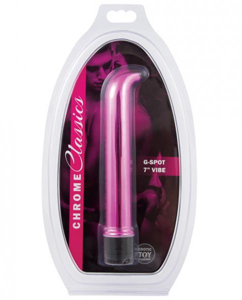 Erotic Toy Company Chrome Classics 7 Inch G Spot Vibe Pink