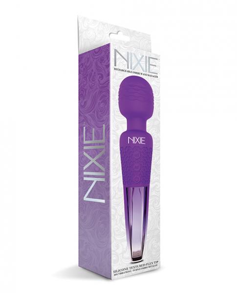 Nixie Rechargeable Wand Massager Purple Ombre Metallic