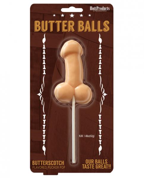 Butter Balls Butterscotch Flavored Pecker Pop