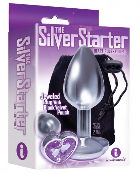 The 9's, The Silver Starter, Bejeweled Heart Stainless Steel Plug