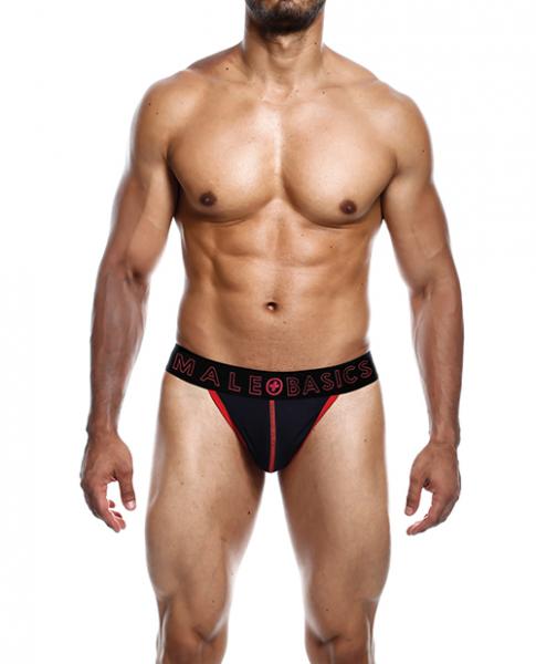 Male Basics Neon Thong Red Lg