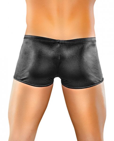 Male Power Satin Lycra Boxer Shorts Black Large