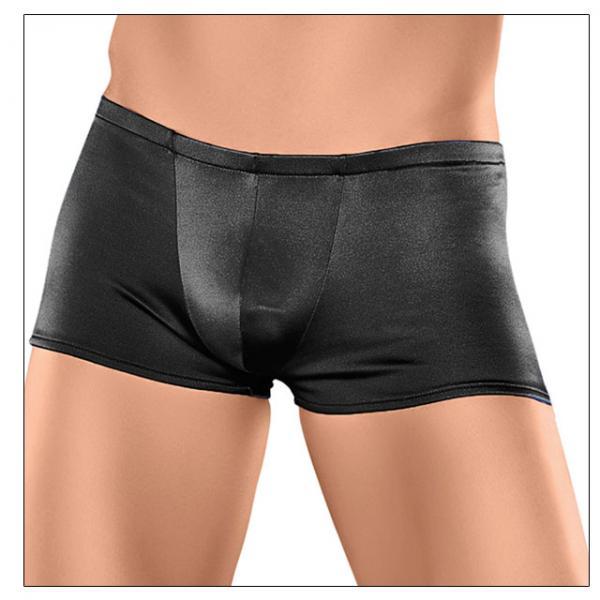 Male Power Satin Lycra Boxer Shorts Black Medium