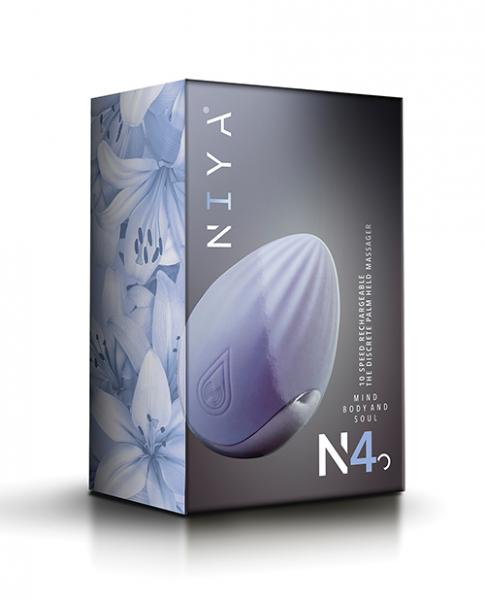 Niya 4 Palm Held Massager Cornflower Rebranded Packaging