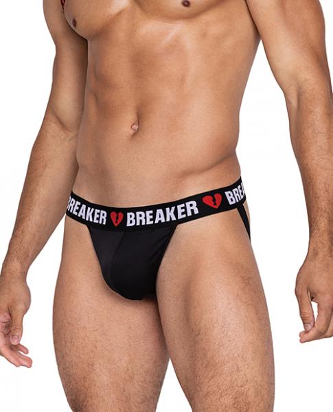 Heartbreaker Jockstrap W/contoured Pouch & Elastic Rear Straps Black/red Sm