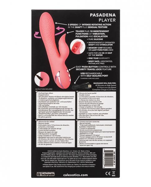 California Dreaming Pasadena Player Pink Rabbit Vibrator