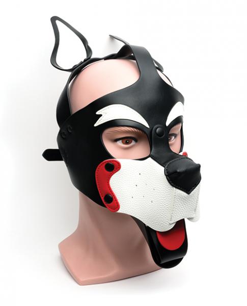 665 Playful Pup Hood - O/s Red/white/white