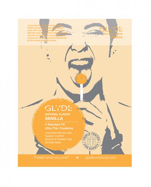 Glyde Ultra Natural Flavor 4pk Vanilla Condoms