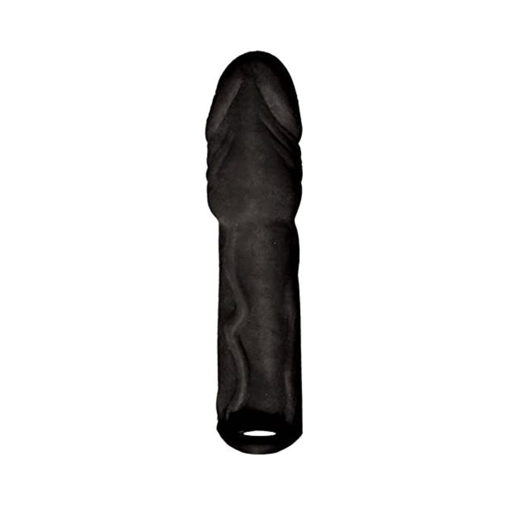 Skinsations Black Diamond Series Husky Lover Extension Sleeve With Power Bullet & Scrotum Strap 7in