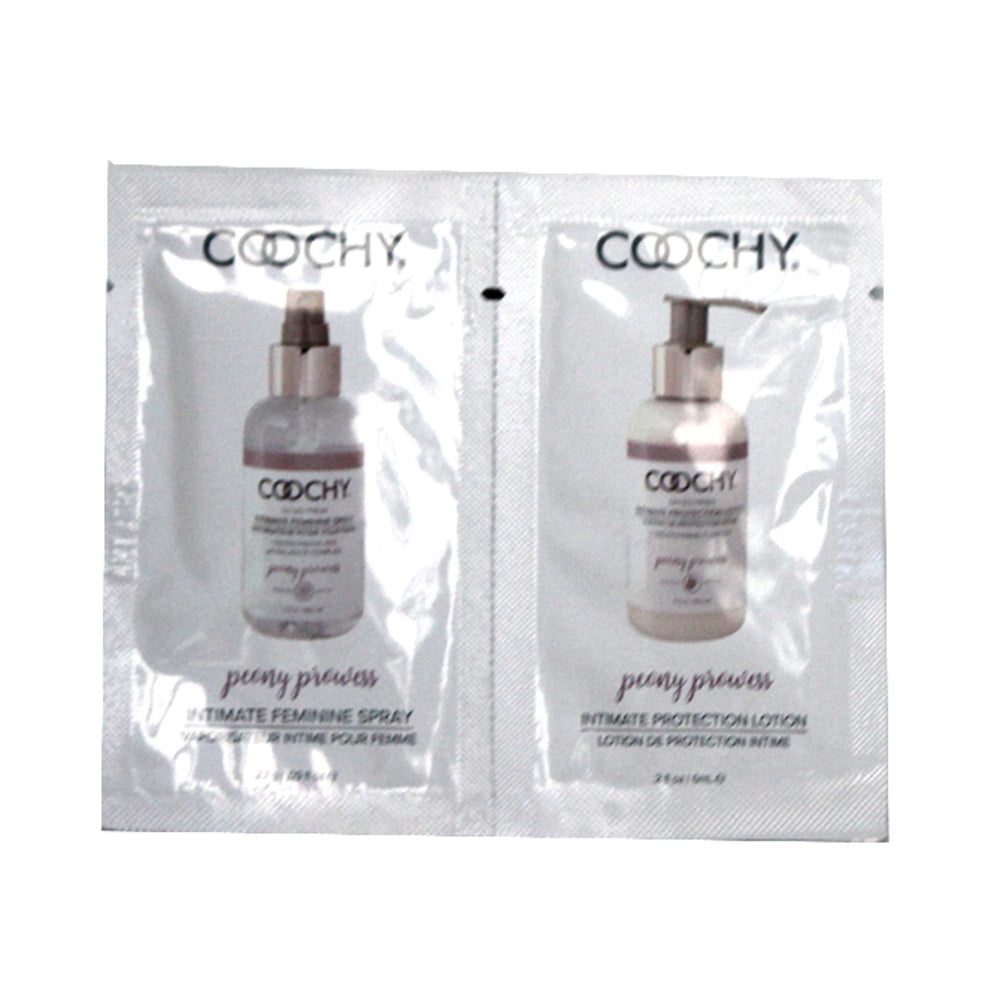 Coochy Peony Prowess Duo Foil - Intimate Feminine Spray 0.9 Oz & Intimate Protection Lotion 0.2oz