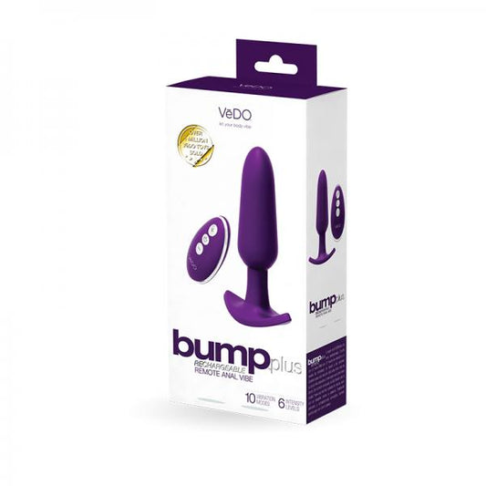 VeDO Bump Plus Rechargeable Remote Control Anal Vibe - Deep Purple