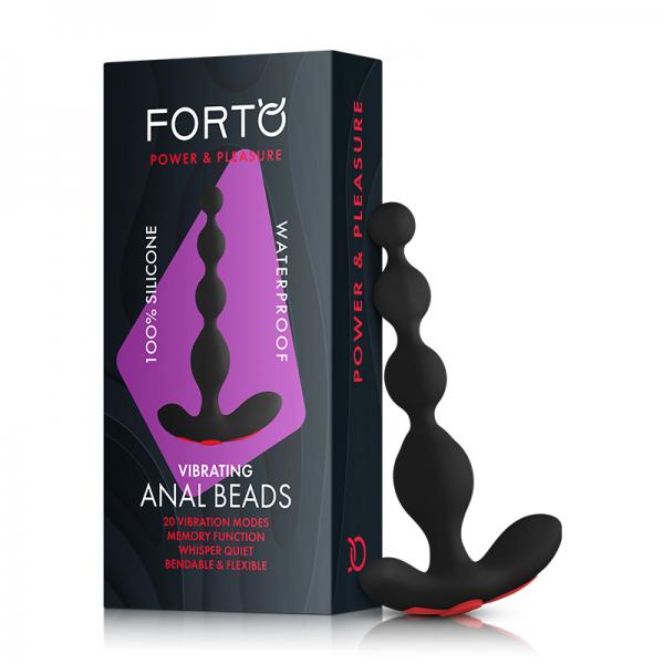 Forto Vibrating Anal Beads Black