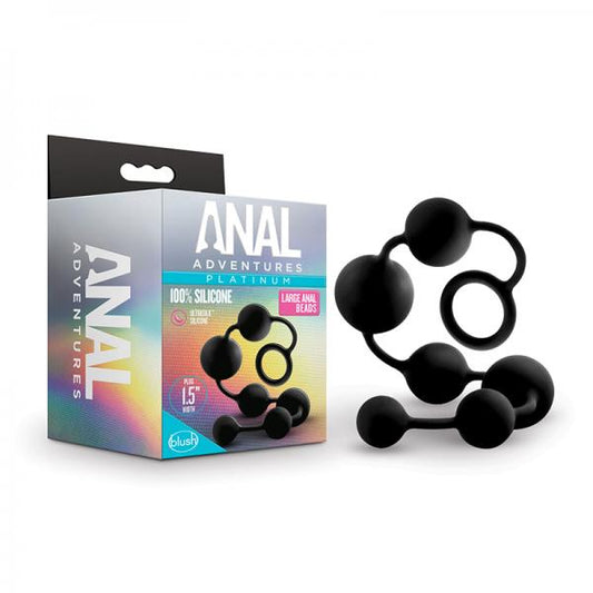 Blush Anal Adventures Platinum Silicone Anal Beads - Large Black