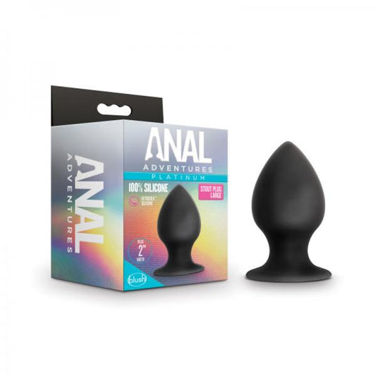 Blush Anal Adventures Platinum Silicone Anal Stout Plug - Large Black