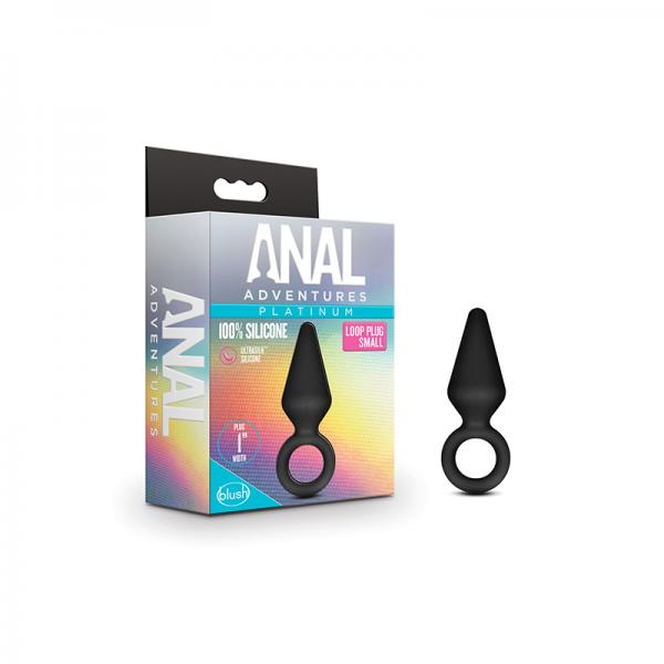 Blush Anal Adventures Platinum Silicone Loop Plug - Small Black