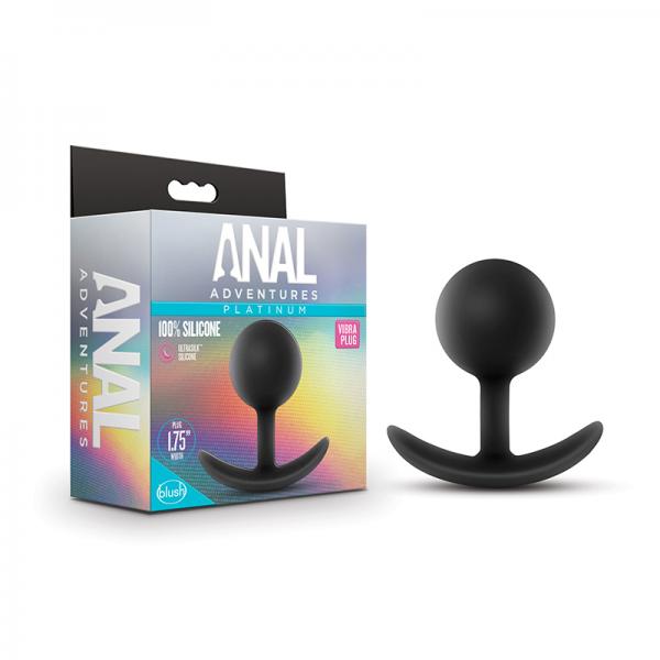 Blush Anal Adventures Platinum Silicone Vibra Plug - Black