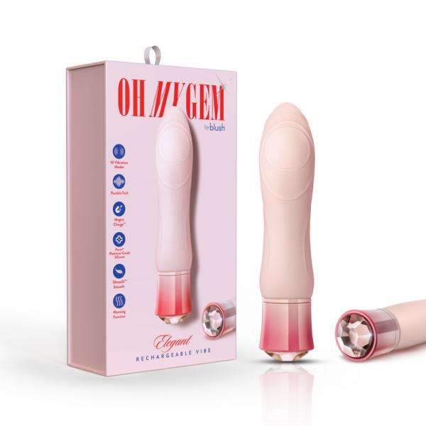 Blush Oh My Gem Elegant Rechargeable Warming Textured Silicone G-spot Vibrator Morganite