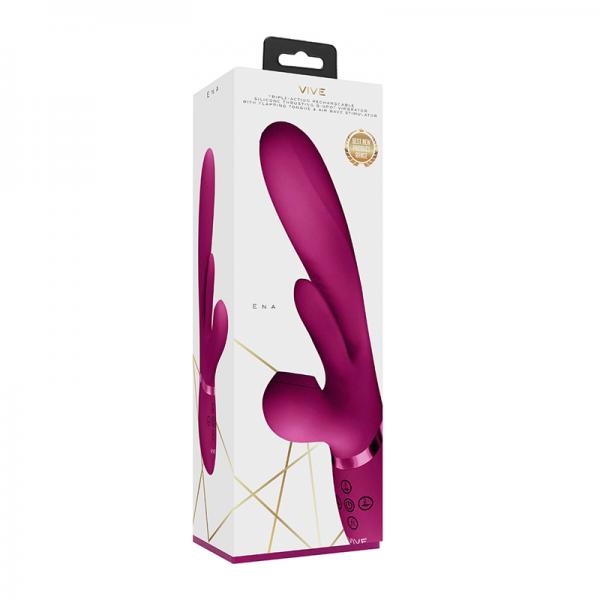 Vive Ena Rechargeable Thrusting Silicone G-spot Vibrator With Flapping Tongue And Air Wave Stimulato