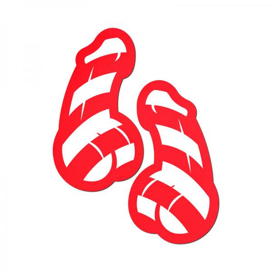 Pastease Candy Cane Dicks Red & White Pasties O/S