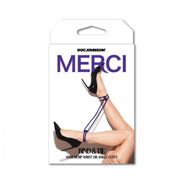 Merci Restrain Hemp Cuffs Purple