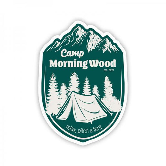 Twisted Wares Camp Morning Wood Sticker