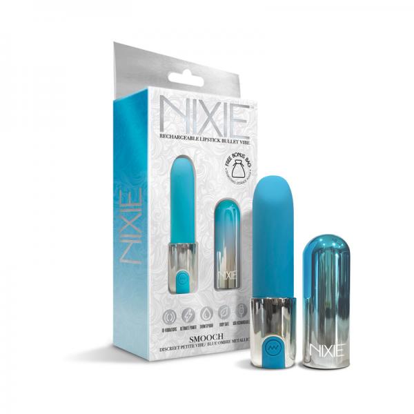 Nixie Smooch Rechargeable Lipstick Vibrator Blue Ombre