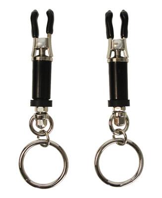 Adjustable Bondage Ring Barrel Nipple Clamps