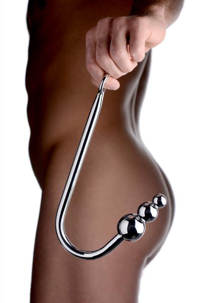 Beaded Anal Hook Stainless Steel