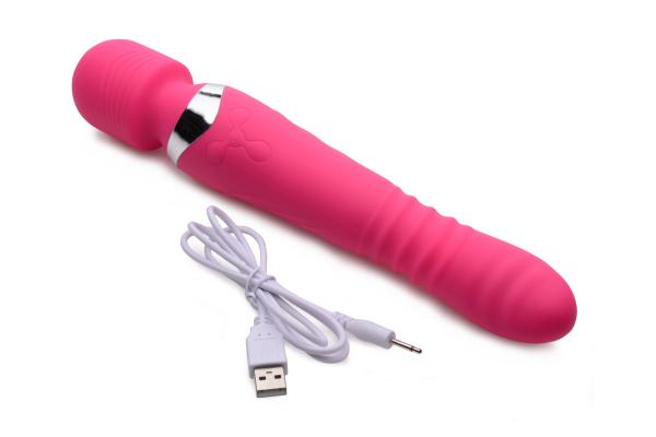 Ultra Thrusting And Vibrating Silicone Wand Pink