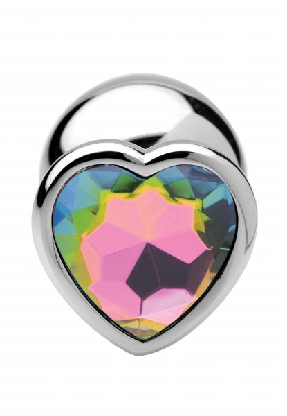 Bootysparks Rainbow Prism Heart Anal Plug - Large