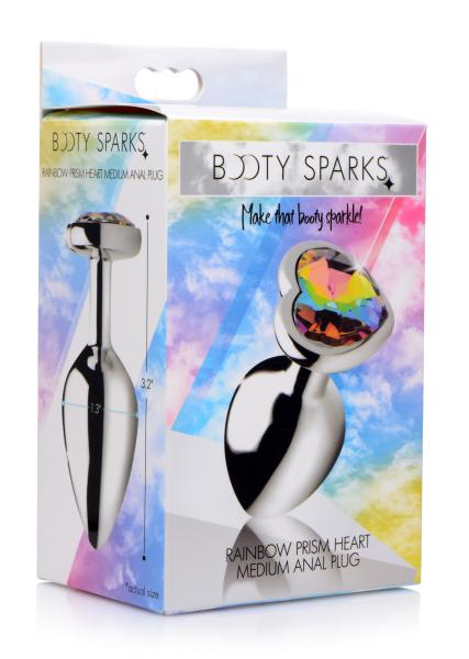 Bootysparks Rainbow Prism Heart Anal Plug  - Medium