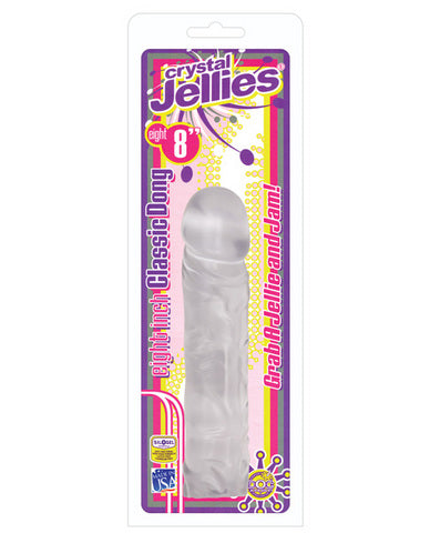 Crystal Jellies 8 Inch Classic Dildo in Clear