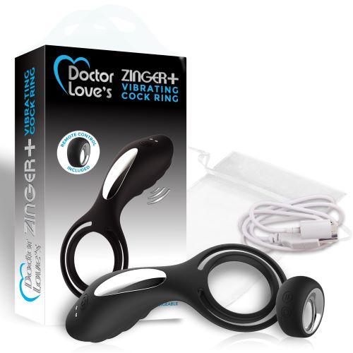 Doctor Love Zinger+ Vibrating Cock Ring Remote Black