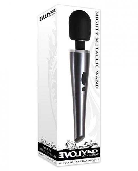 Evolved Mighty Metallic Wand 8 Vibrating Function Usb Rechargeable Cord Included Waterproof