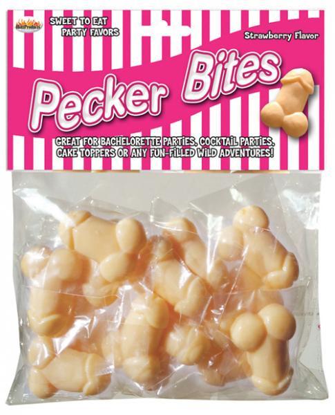 Pecker Bites Strawberry Candy 16 Pieces Bag