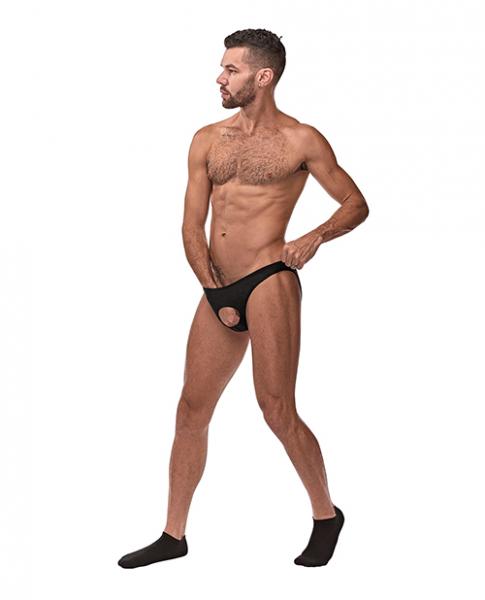 Male Power Nylon Lycra Pouchless Briefs Black OS